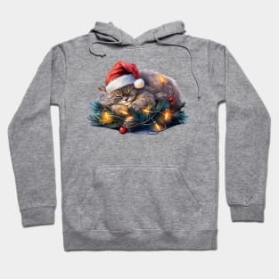Lazy Persian Cat At Christmas Hoodie
